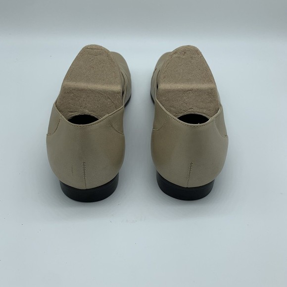 TROTTERS Shoes 7.5 M Flats CrissCross Strap Leather Pearl Beige Gold T3018 $125 - Picture 6 of 10